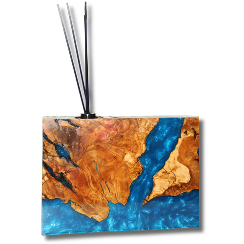 Handmade Wood Resin Diffuser with Epoxy Reed Diffuser